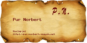 Pur Norbert névjegykártya